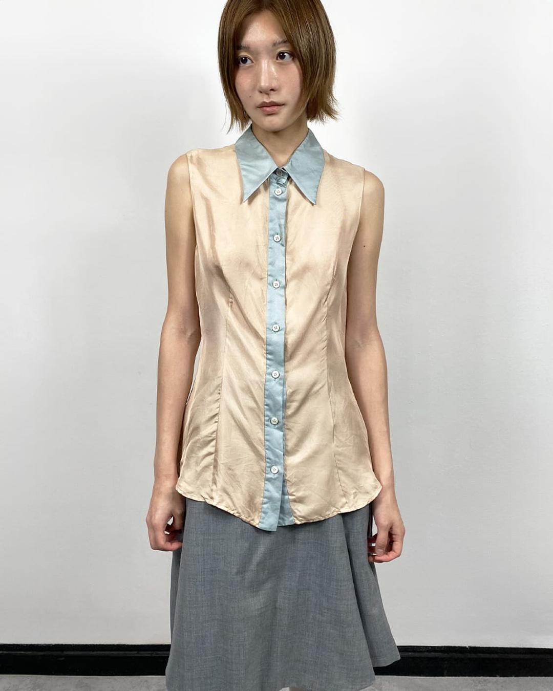 프라다 09ss 실크 슬리브리스 셔츠 | 후루츠패밀리