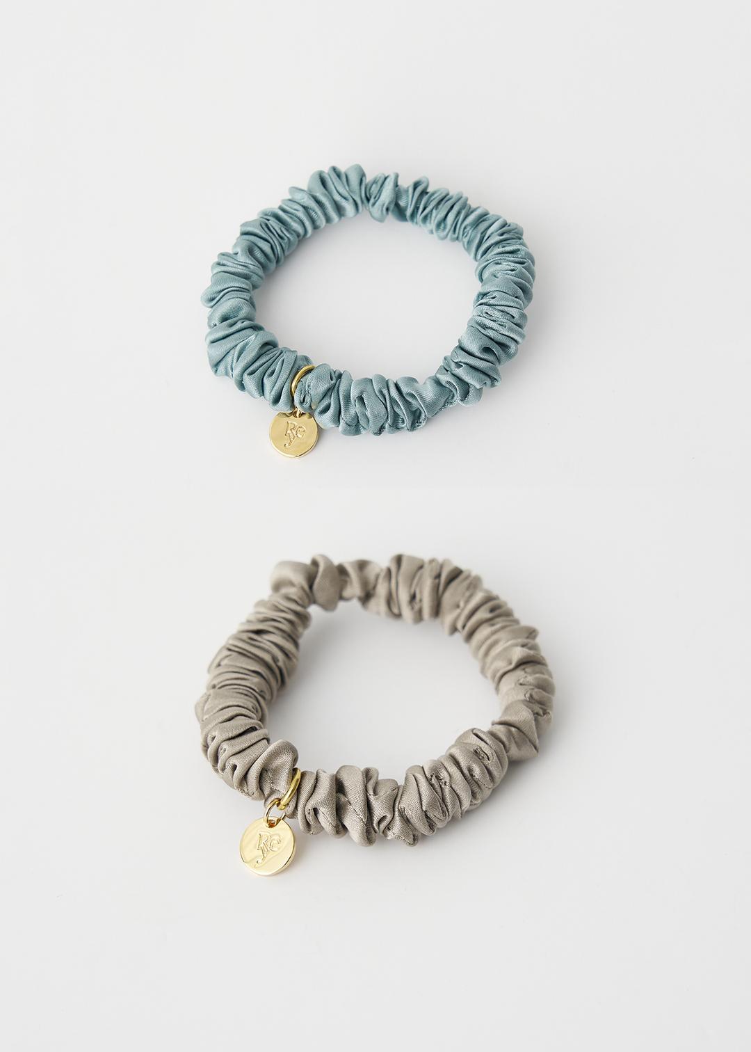 Mini Scrunchie Set(Grey+Blue)