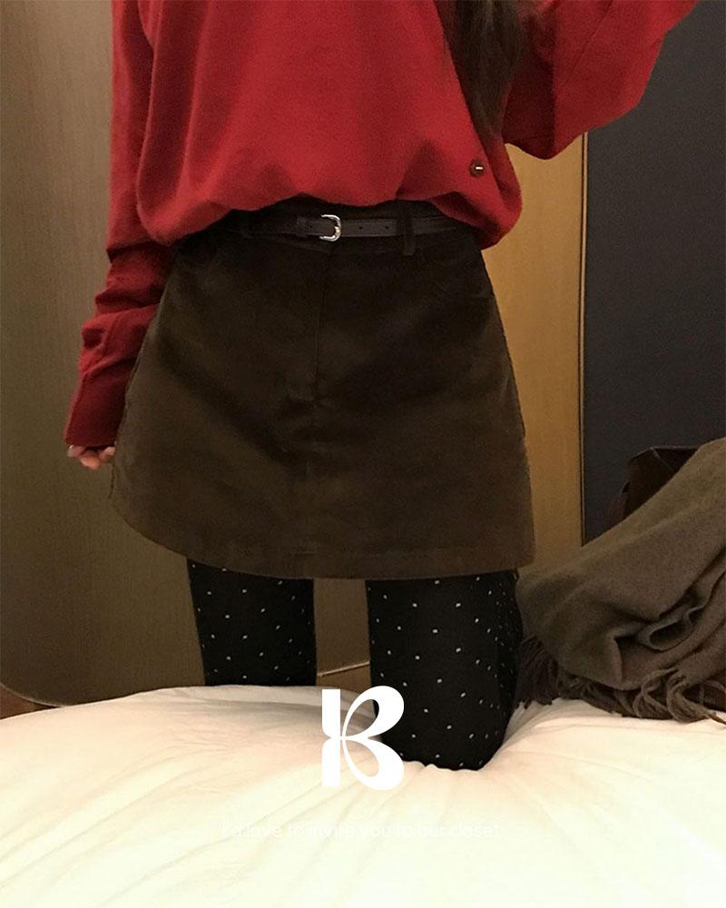 베이델리 [MADE]워커 골덴 포켓 스커트