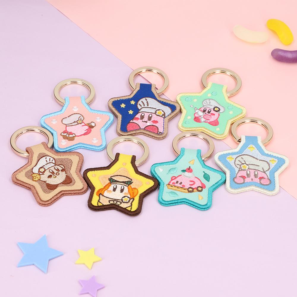 커비 카페 자수 랜덤 참 키 링 1개입