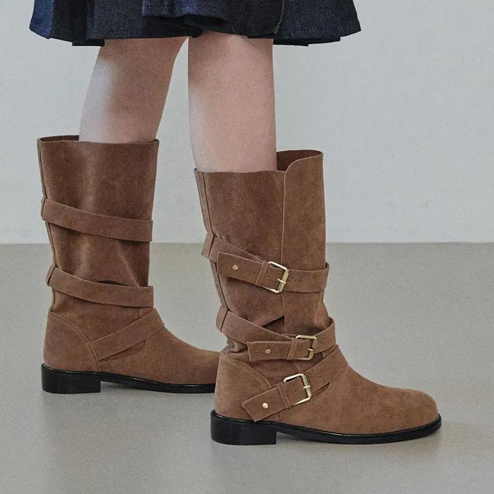 Wild Strap Mid Boots (att1010)
