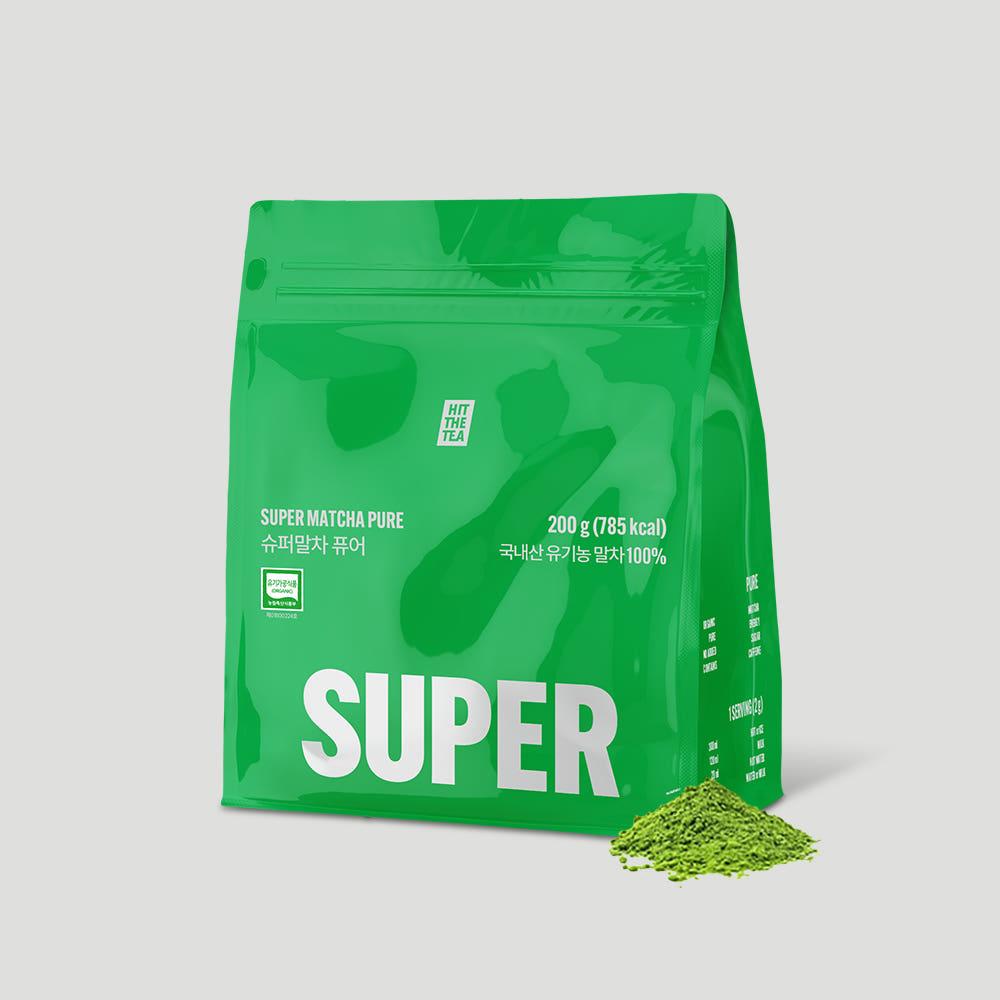 슈퍼말차 실속형 파우치 2종(퓨어 200g, 스윗 400g 택 1)