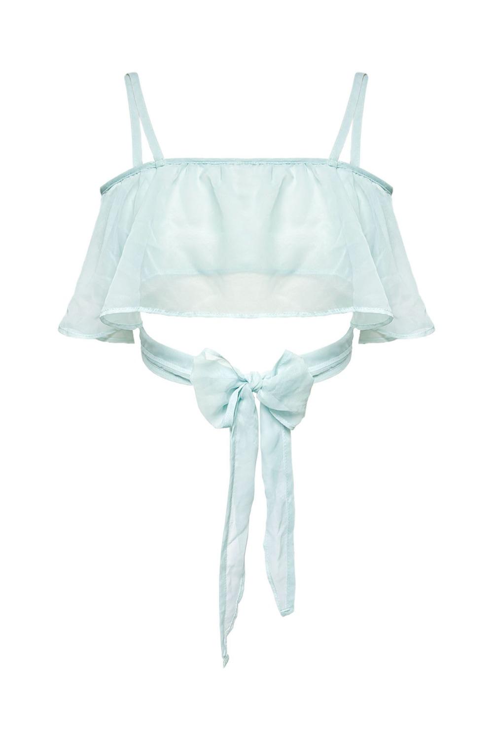 Layered Frill Bustier Baby Blue