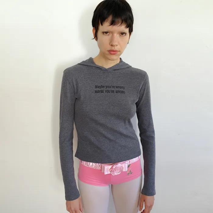 FITTED HOODIE, CHARCOAL