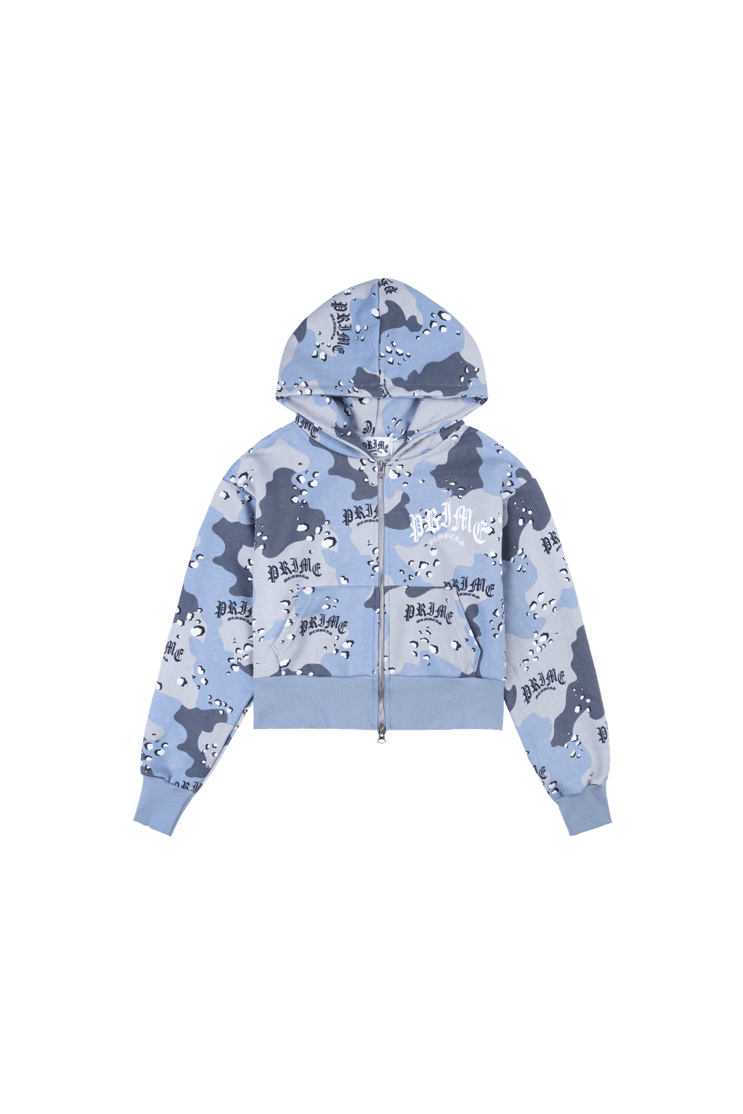 Desert Camo Crop Zip-Up Blue