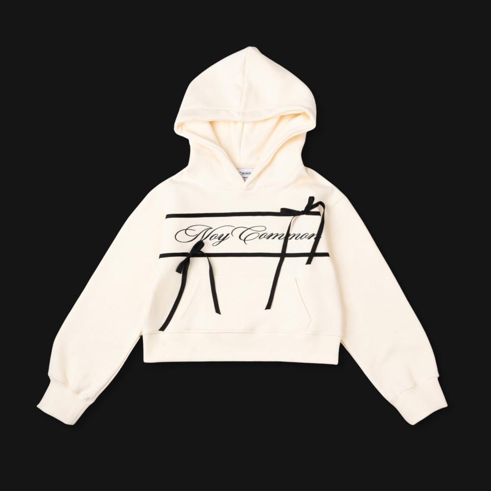 [노이커먼] 2컬러 크롭 후드티 NOY RIBBON CROP HOODIE
