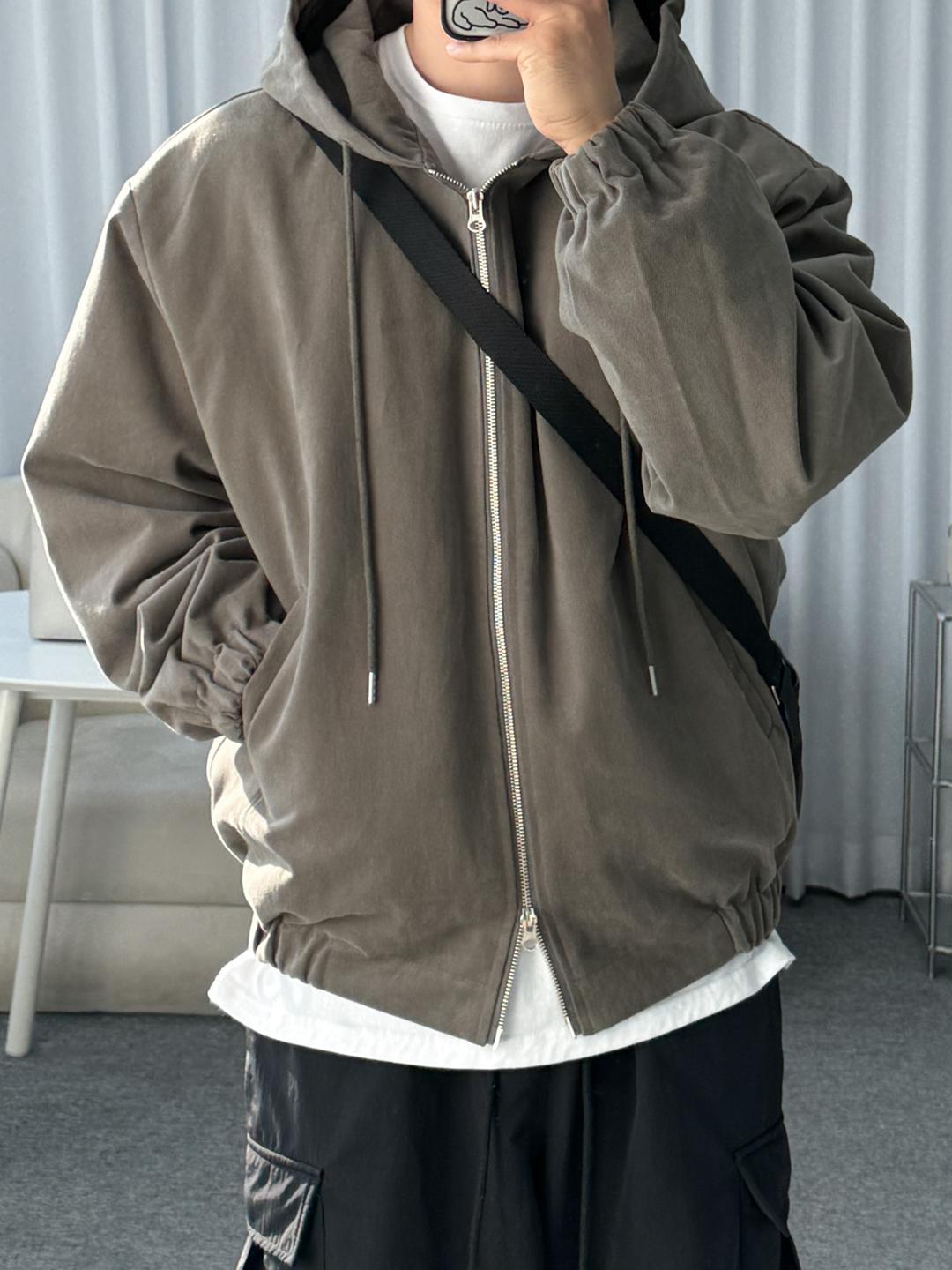 peach bio hoodie padding (3color)