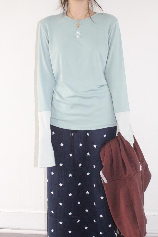 block sleeve tee (mint)