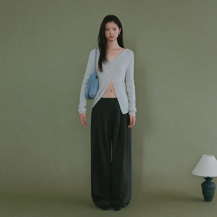 GAVE WOOL SLACKS (CHARCOAL)