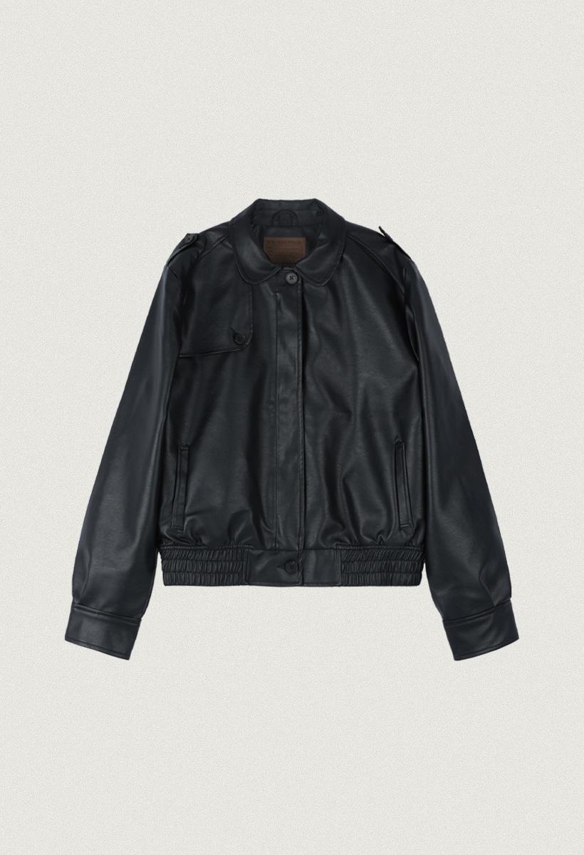 Flap leather jacket_Black(OC25-OT05)