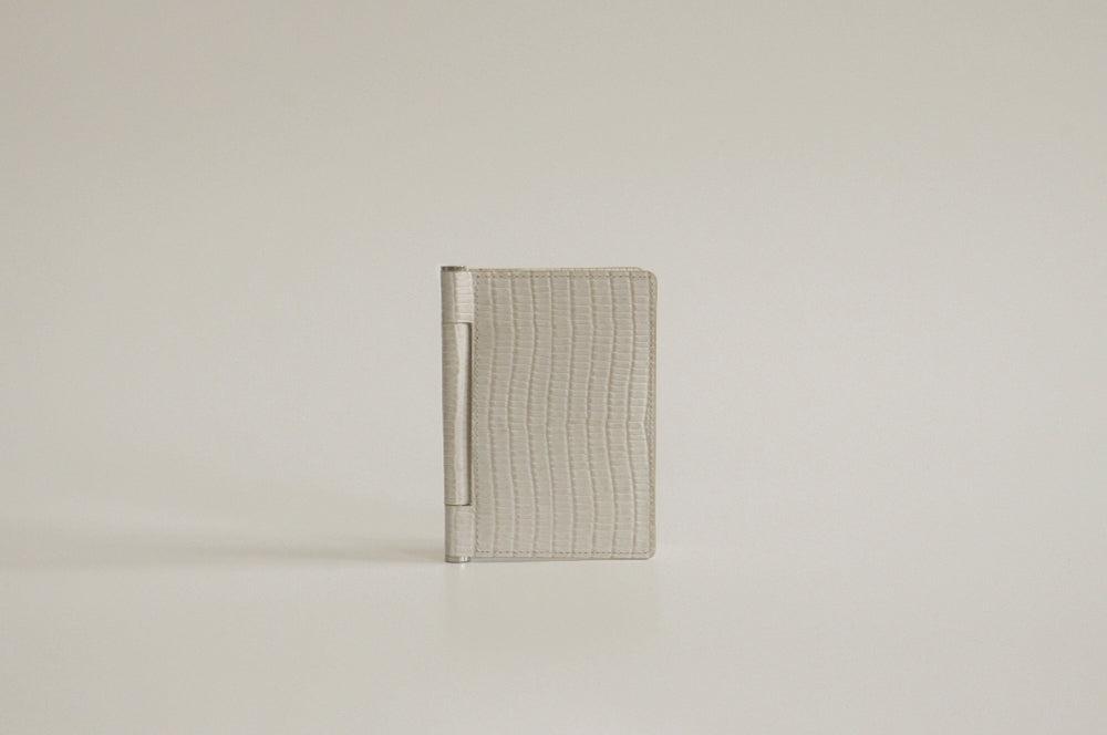 PORTE CARTES PAUMELLE LIZARD WHITE