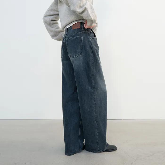 [5차/예약배송][기장선택][기모] Semi wide denim (blue gray)