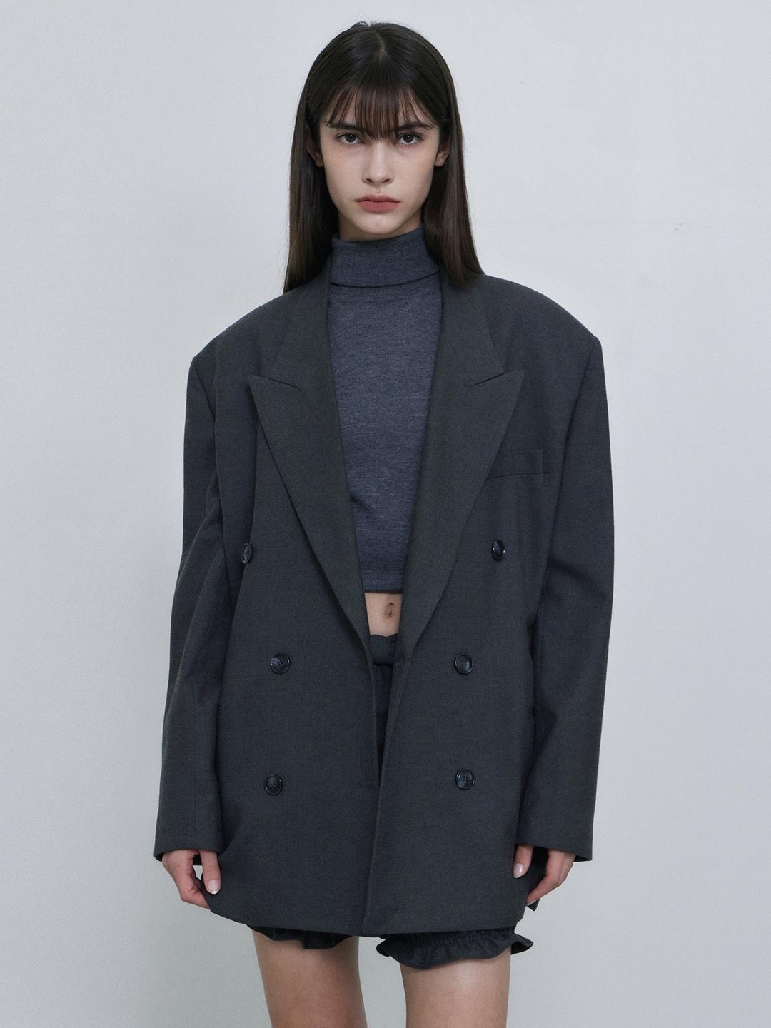 [노머] [허윤진,윤아,김혜수,기은세,박주현,유리 착용] Double Jacket Gray
