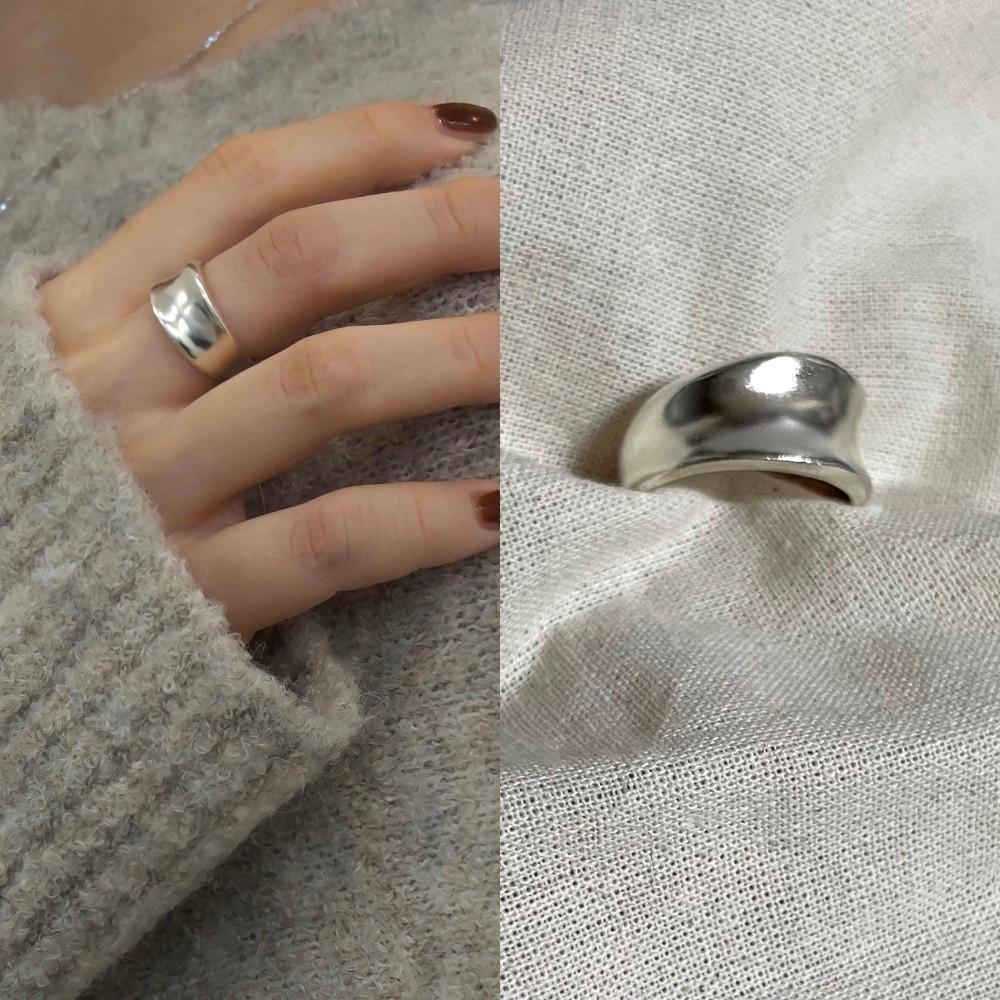silver925 볼드 와이드 무광 반지