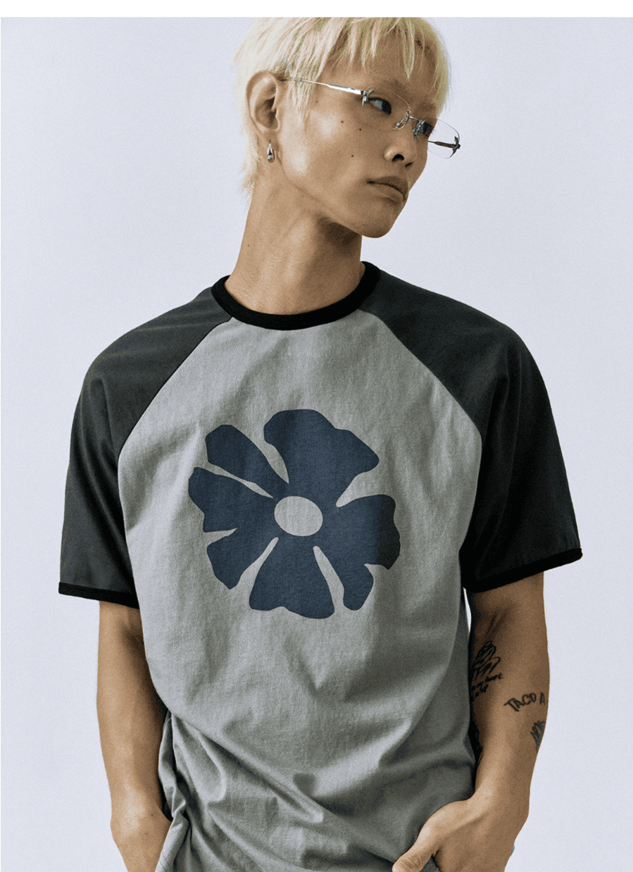 HANAO Ash Raglan Ringer Tee