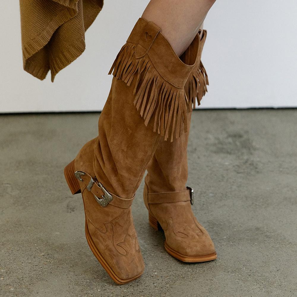 BONITA WESTERN BOOTS - CAMEL BEIGE