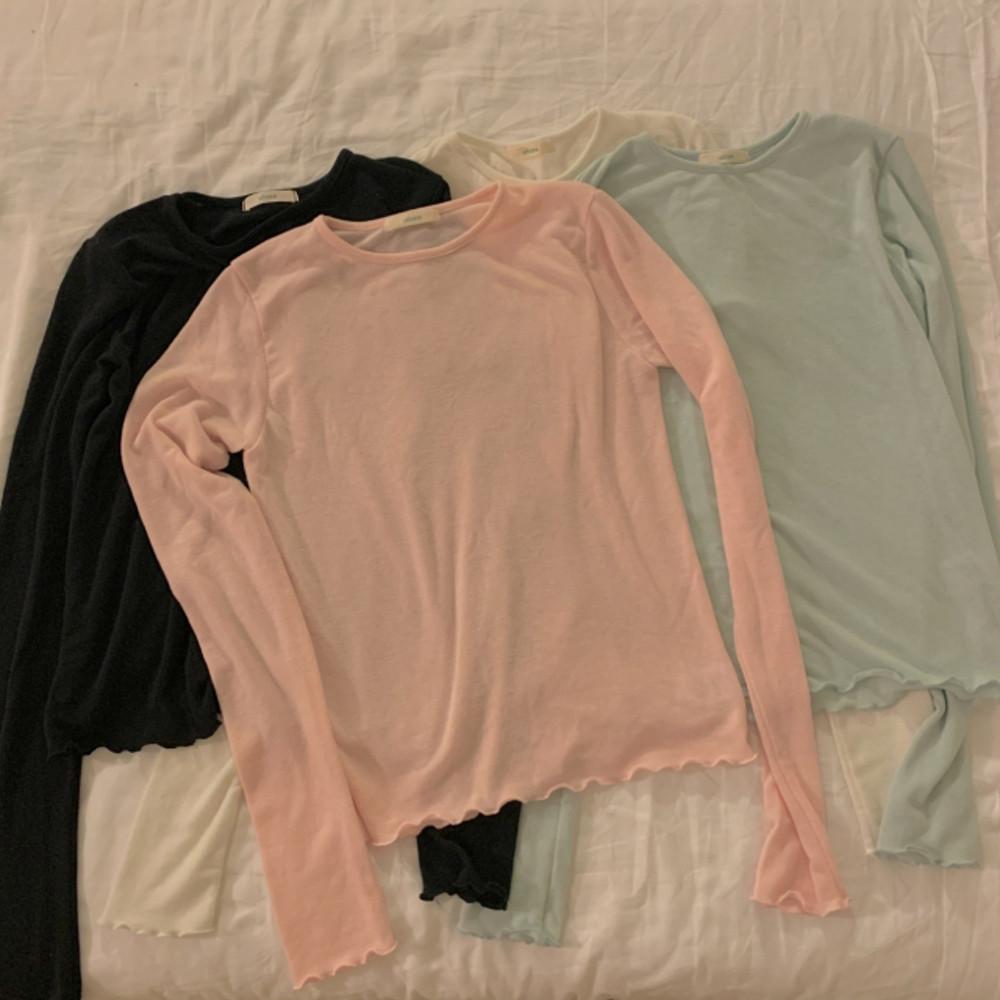 [자체제작] 레이어 긴팔 프릴 라운드 이너 티셔츠 (아이제외당일4c)