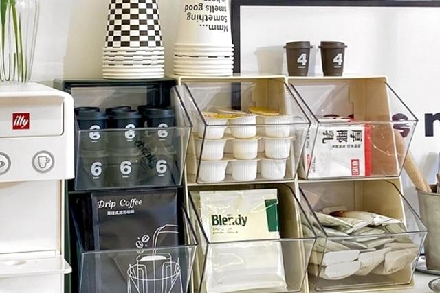 2단 오픈형 U자 홈카페 커피 티백 보관함 2color