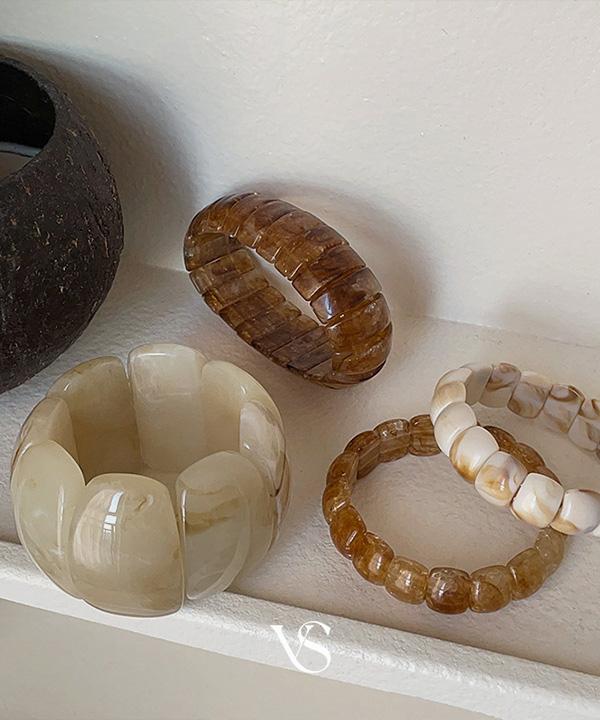 유어쏭 아크릴 뱅글 팔찌 (브라운(소),아이보리(소),브라운(중),아이보리(대))