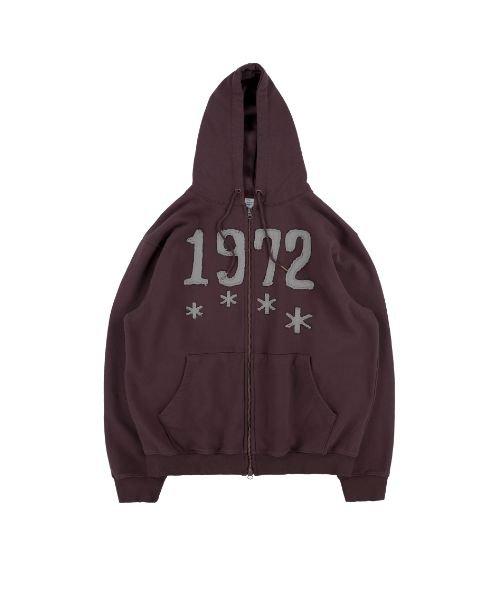 TCM 1972 hooded zip-up (dark wine)