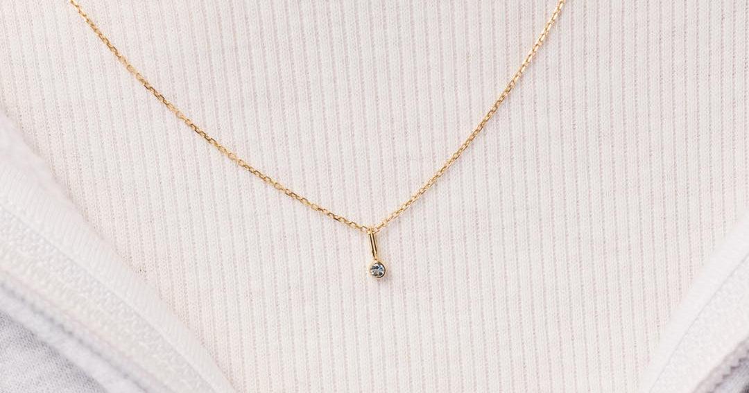 Solid Yellow Gold - Birthstone Necklace