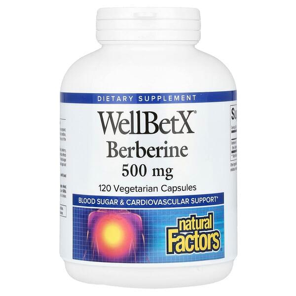 Natural Factors, WellBetX, 베르베린, 500mg, 베지 캡슐 120정