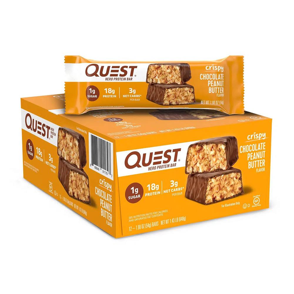 히어로 프로틴 바 크리스피 초콜릿 피넛 버터, 12 개입