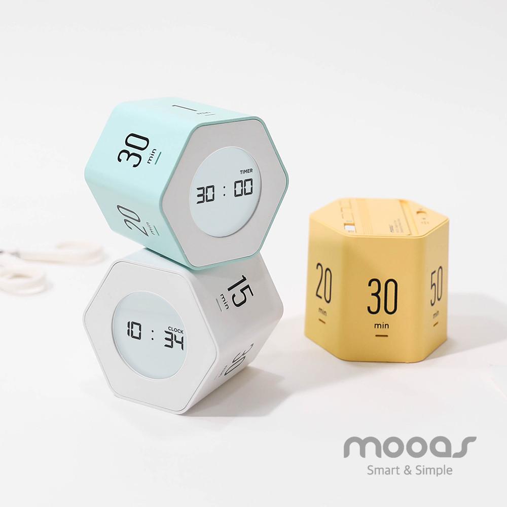 무아스 멀티 육각 시계 타이머 카운트업 공부 요리 쿠킹 큐브타이머