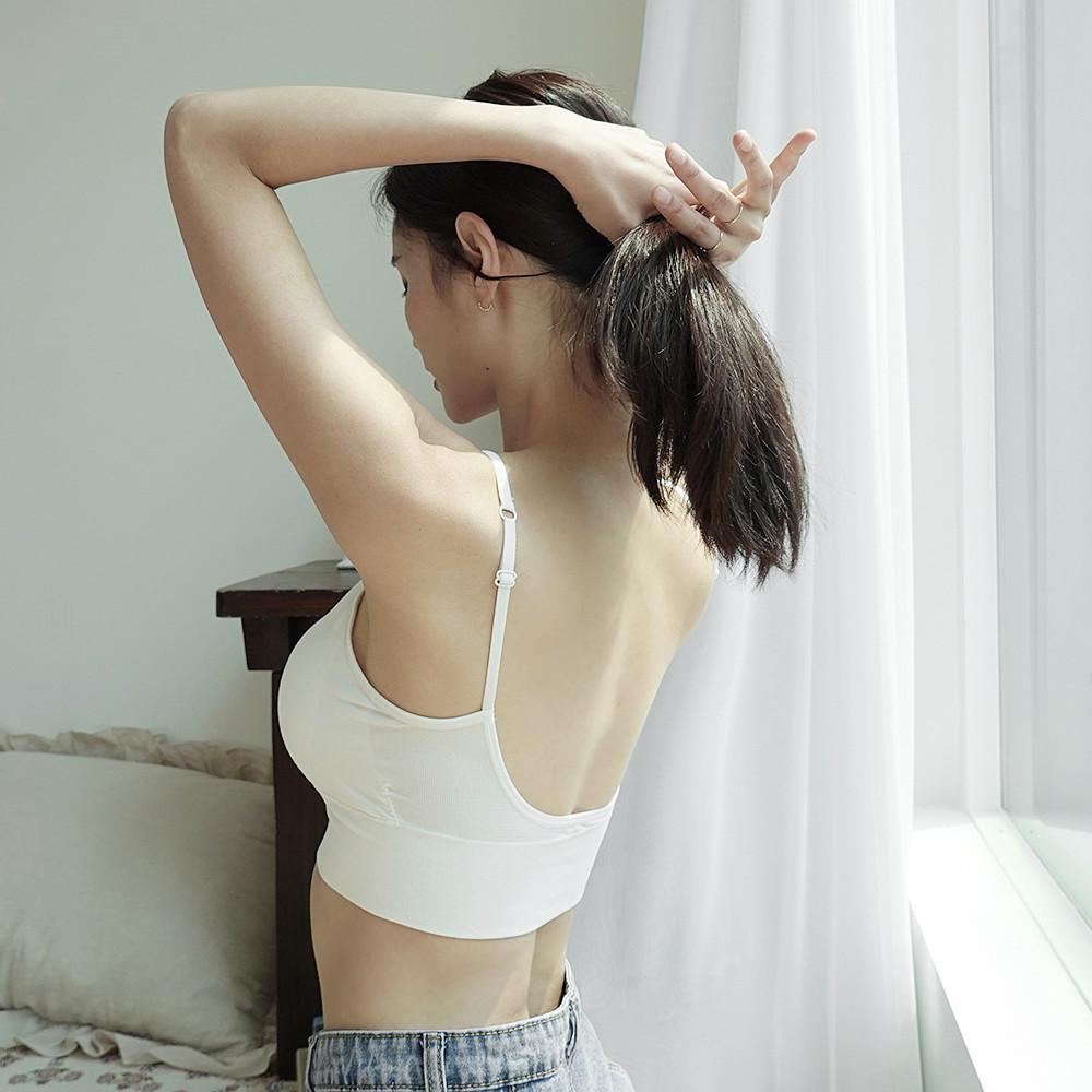 브라렛 코스모스 백리스 등살커버 여름 크롭 노라인 편한 브라 수면 스포츠 면 모달