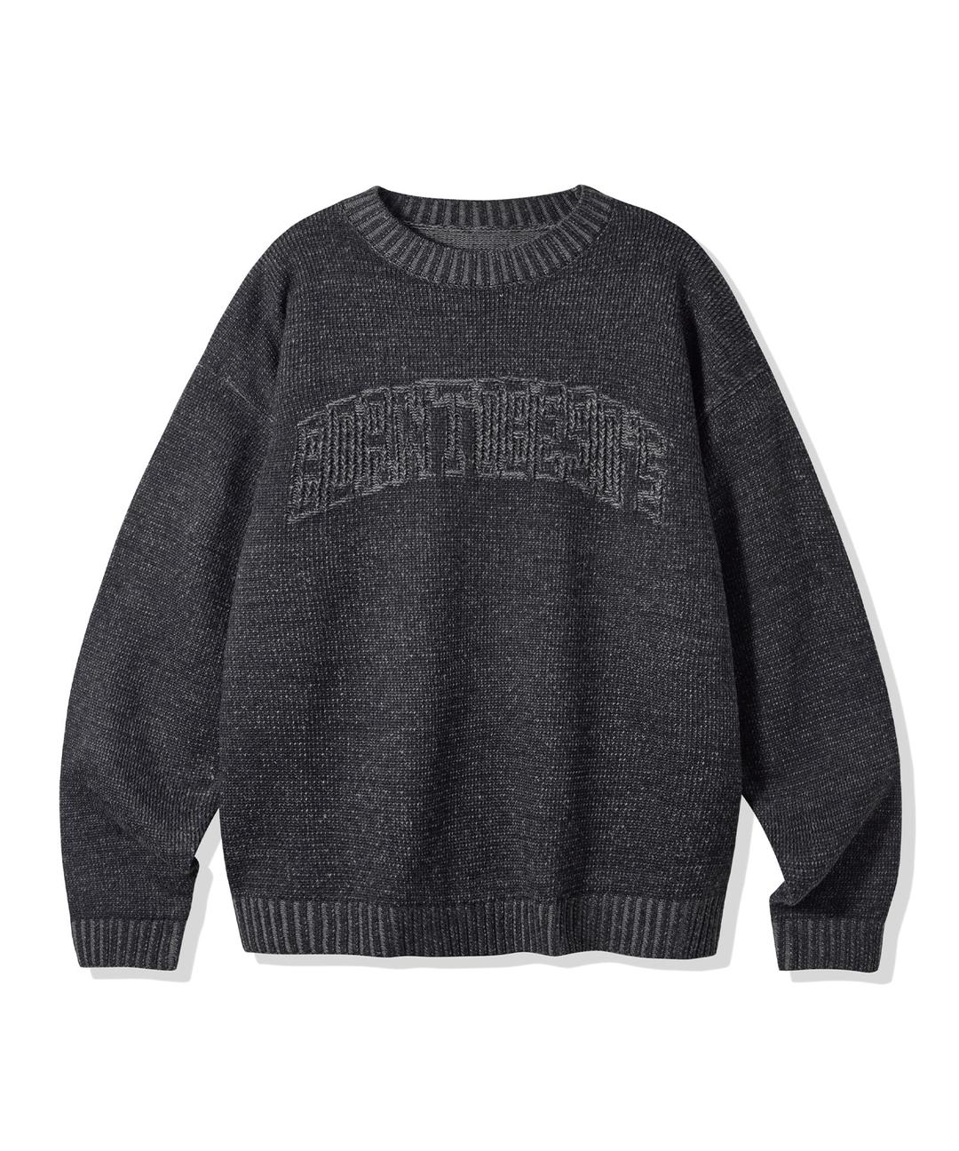 투톤 그래픽 인타샤 니트_차콜