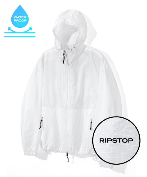 [Summer Ver.] 라이트셀 립스탑 후드 자켓 화이트 COOSJK031WHITE