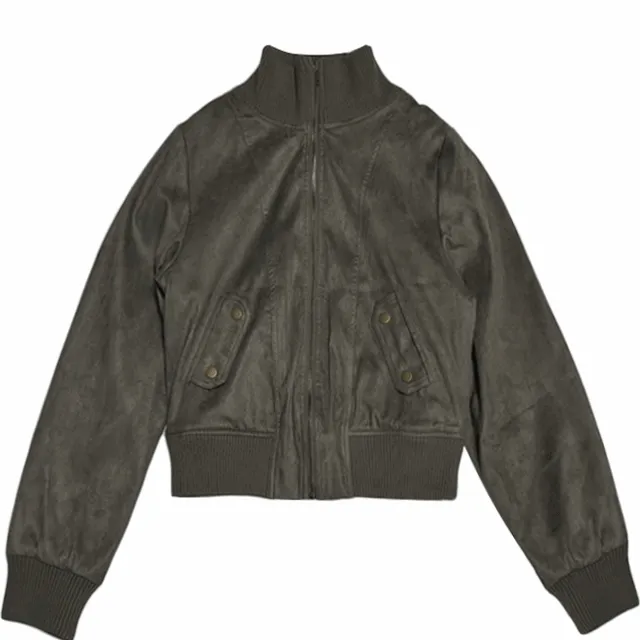 [빈티지/y2k] 하이넥 스웨이드 점퍼