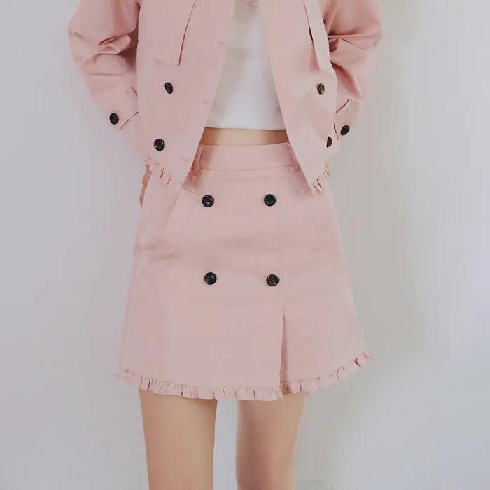 Cest_Ruffle button skirt