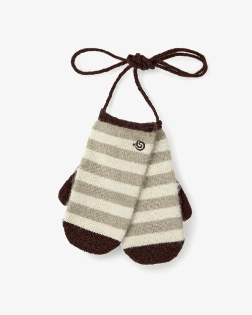 STRIPE MITTEN GLOVES [KHAKI]