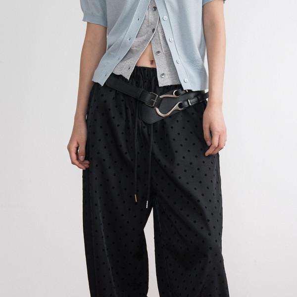 [오후 2시 이전 오늘 출고] Dot Stripe String Track Pants (Black)