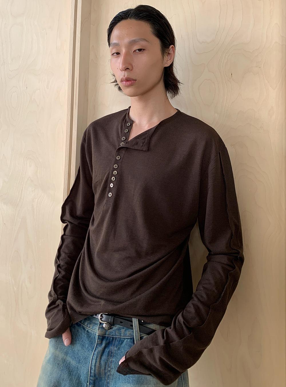 Loose Fit Button Pullover