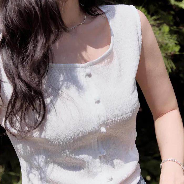 [3rd] SQUARE BUTTON BLOUSE (3color,2size)