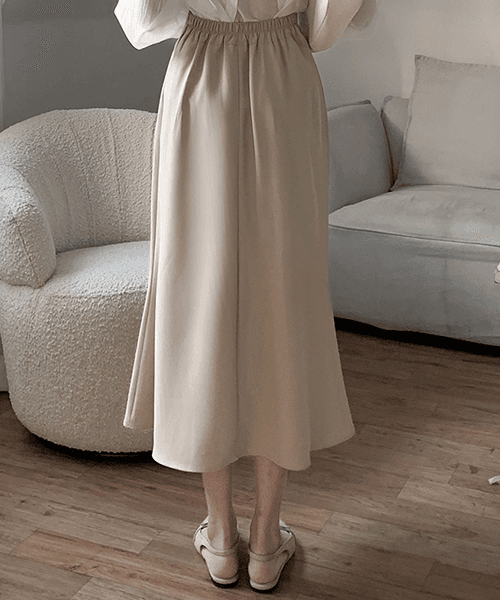 세컨드세컨 찰랑 플레어 롱 스커트 (뒷밴딩)