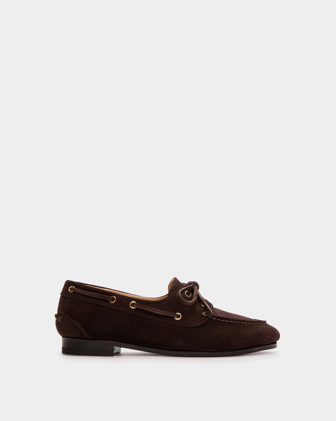 Plume Moccasin in Dark Brown Suede