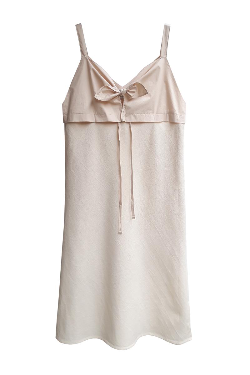 RIBBON MULTI DRESS BEIGE