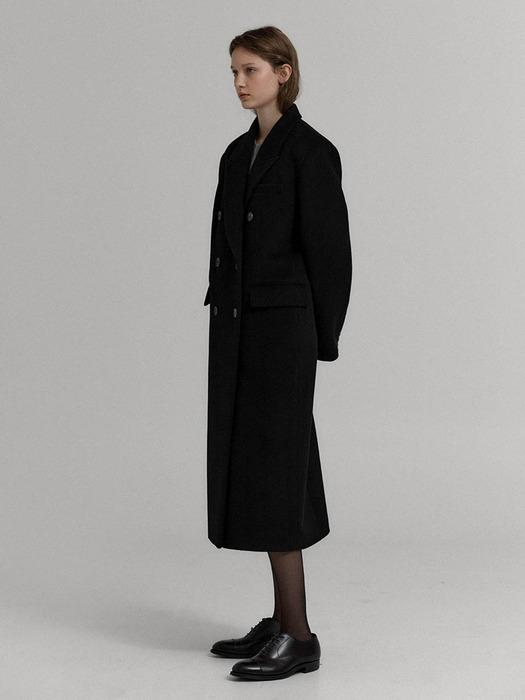 Royal cashmere double coat (Black)