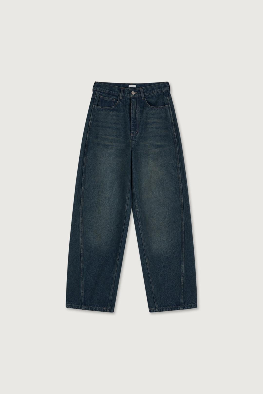 Rono Curved Wide Denim Pants (denim blue)