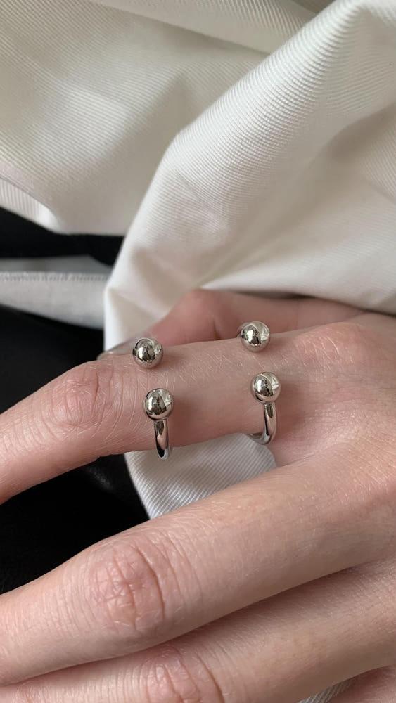 piercing 2layered silver ring / 피어싱 투 레이어드 실버링