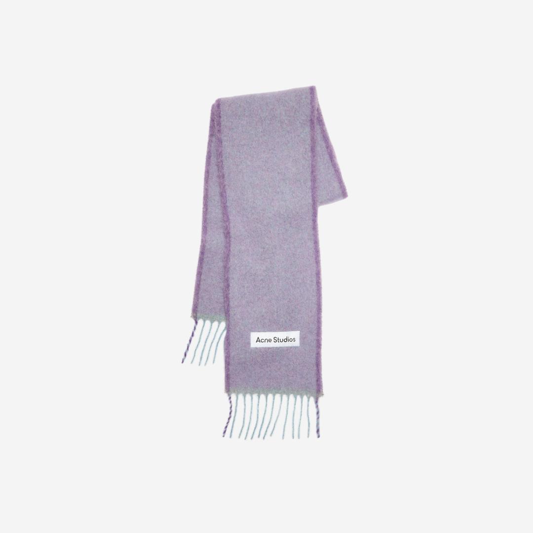 Acne Studios Mohair Wool Fringe Scarf Lavender Purple