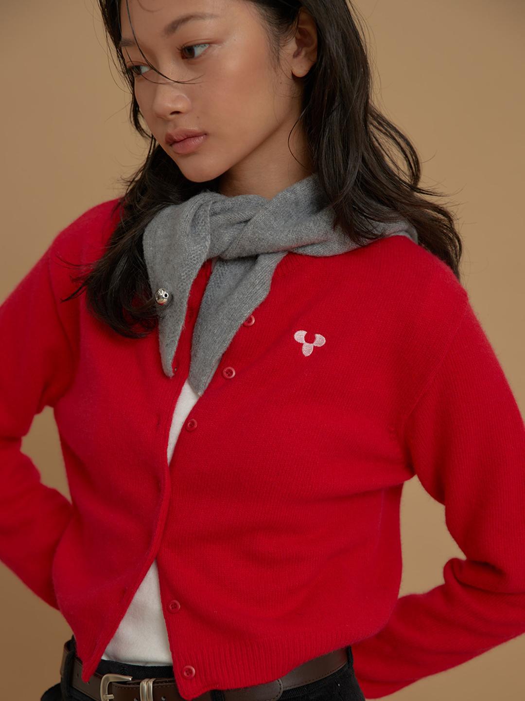 Multi Knit Muffler Gray