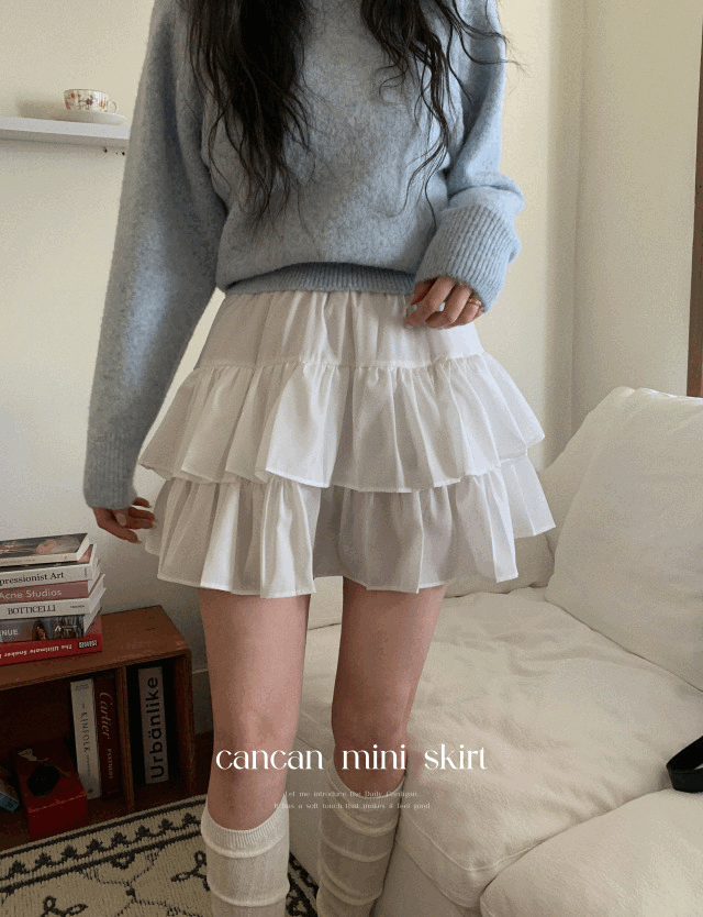 딜라잇문 [속치마바지/하늘하늘] 플릿 캉캉스커트