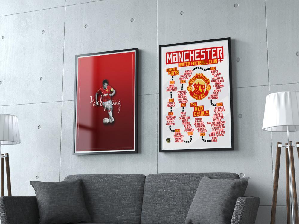 축구 클럽 레전드 스쿼드 포스터 브로마이드 액자 브로마이드 액자