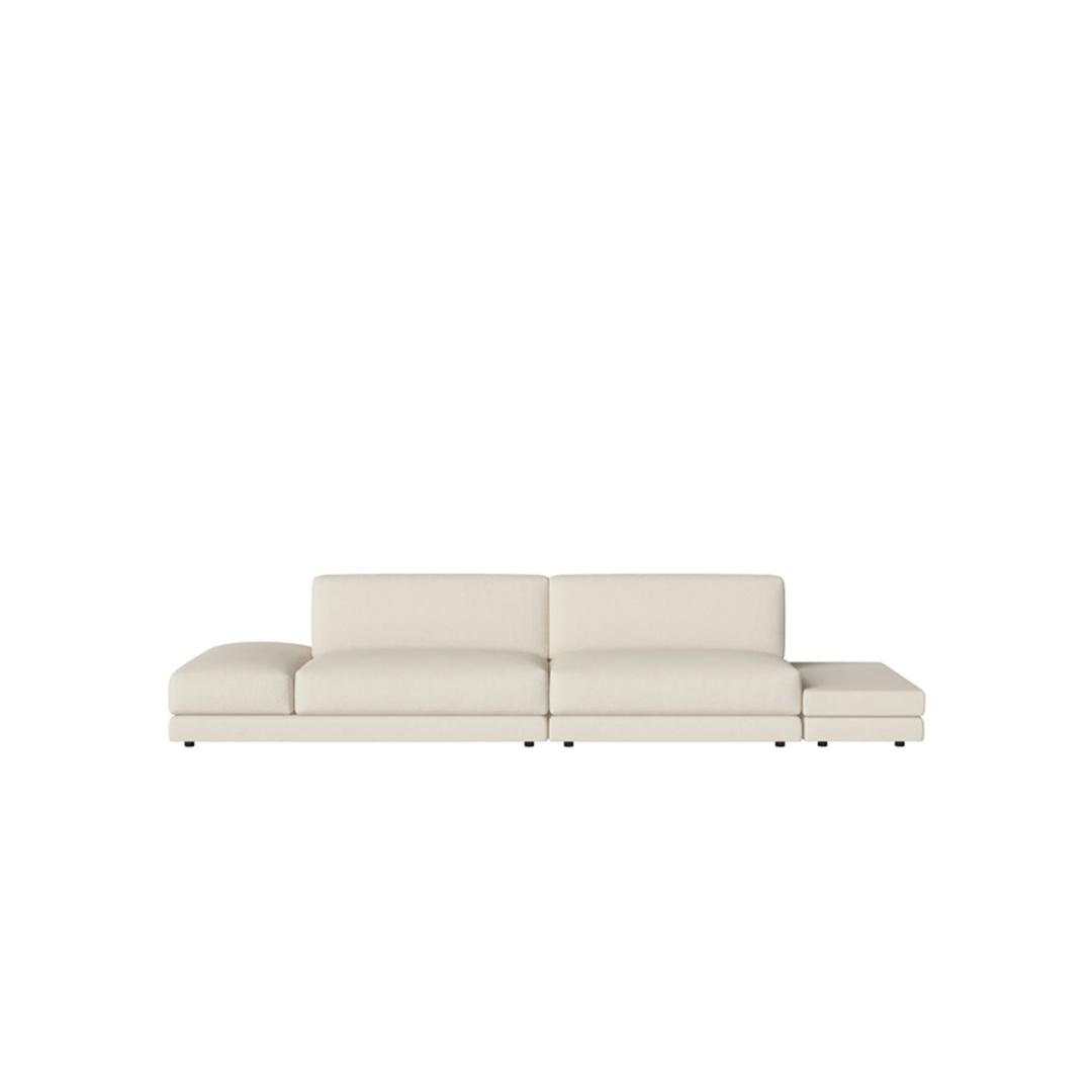 Avelou 3 Modules Large back w. open end pouf - left and side table - right - Adria