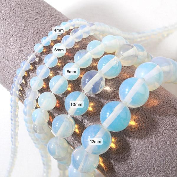 [51-045]원석라운드 4/6/8/10/12mm 문스톤/오팔(유리) ,반줄