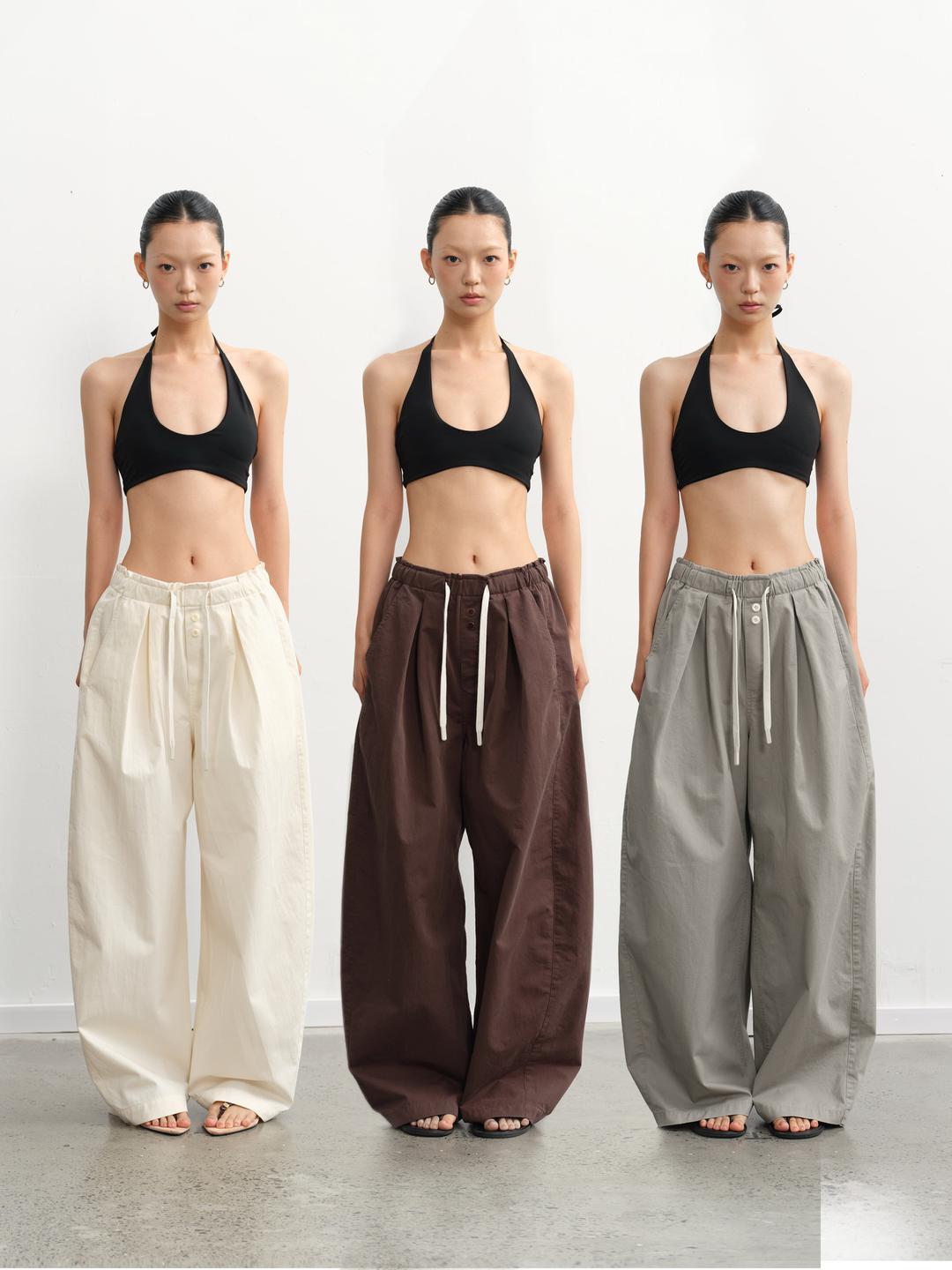 LINY LIBERTY Loose Fit Button String Pants